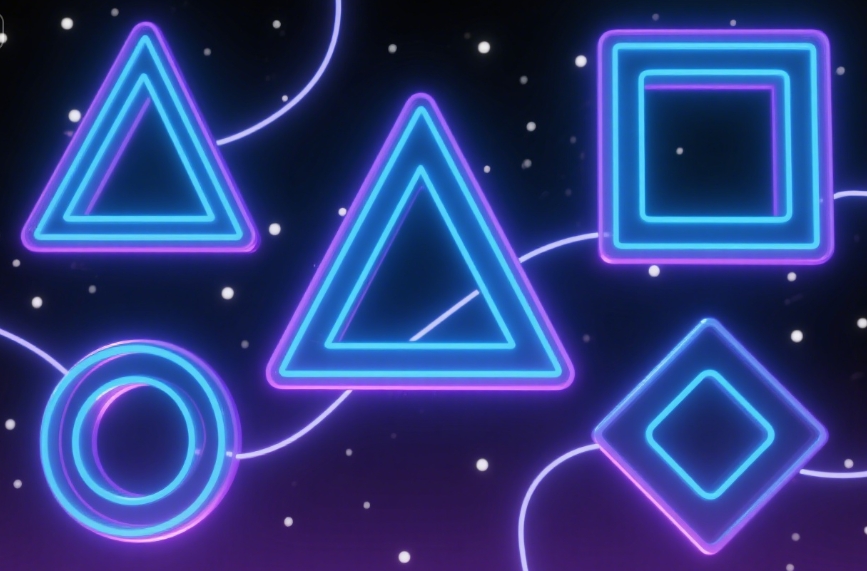 圆形和方块符号结合以艺术